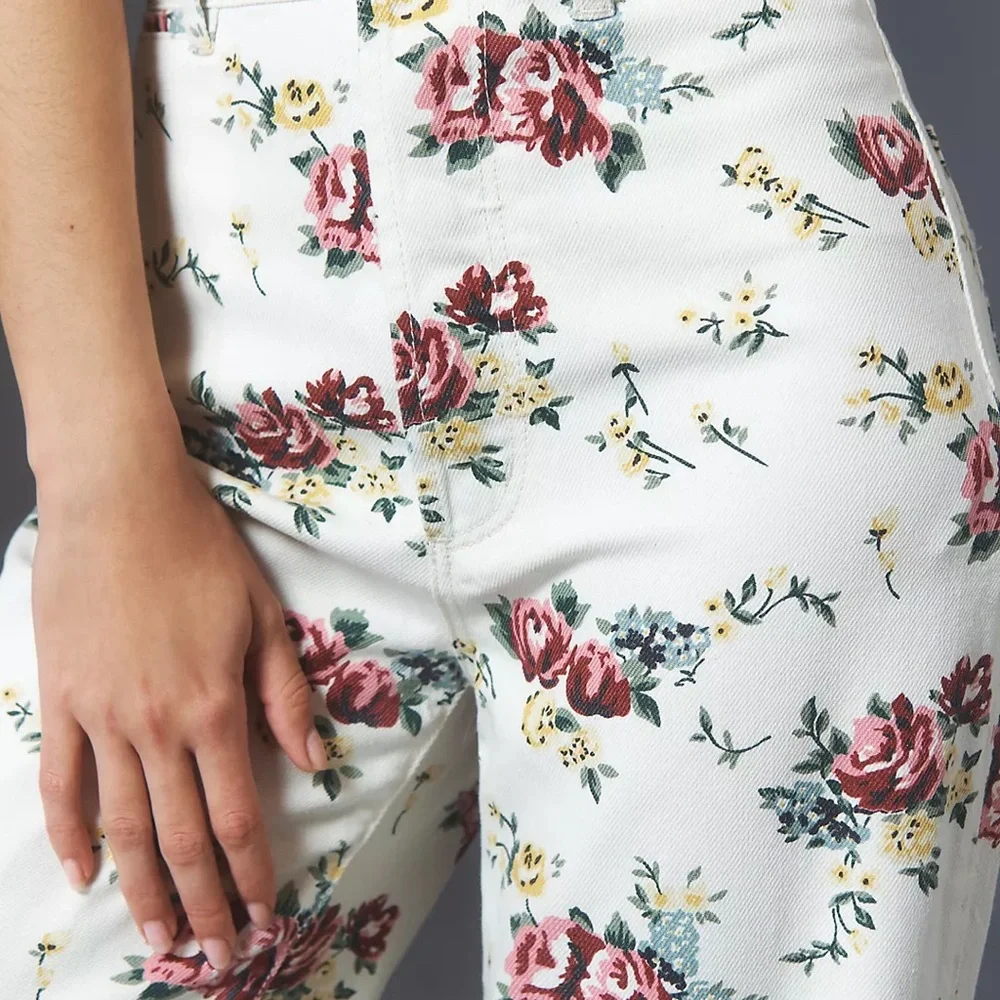 ROLLA’S High Rise Wide Leg Floral Print Jeans - Picture 3 of 16